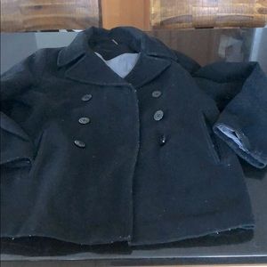 Calvin Klein size 12 wool coat black